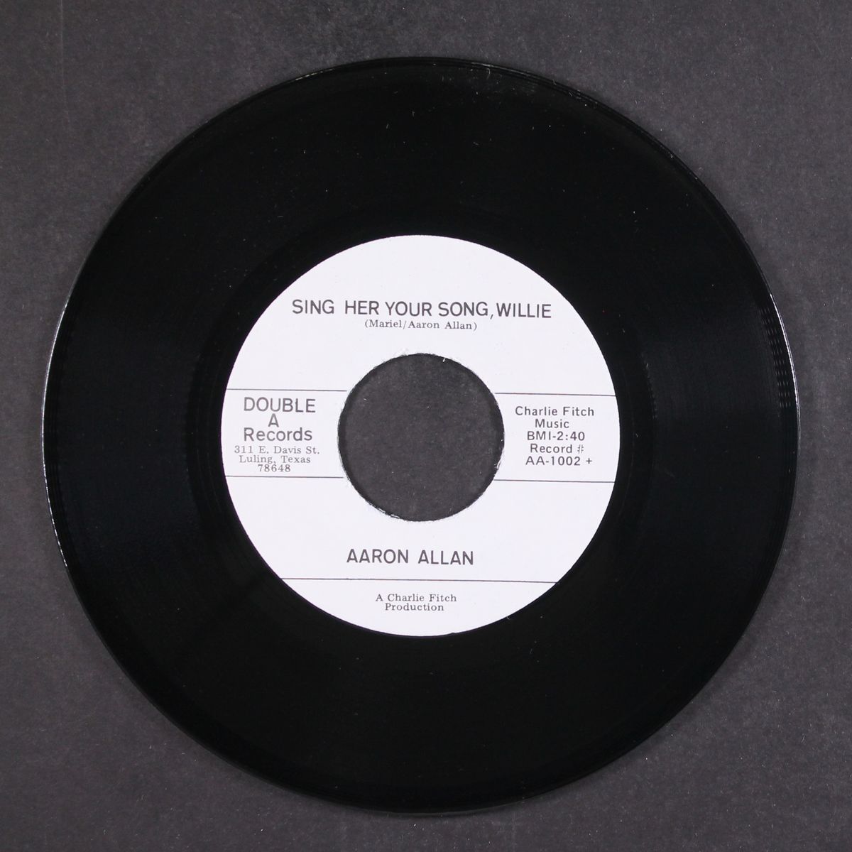 sing her your song willie / double hook by AARON ALLAN