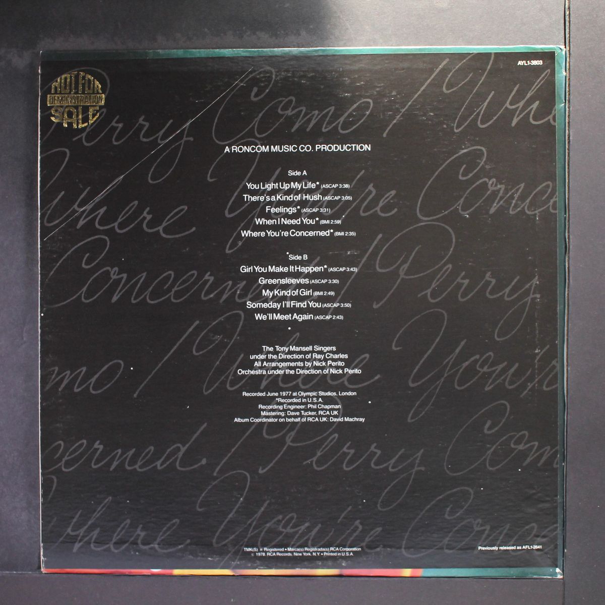 where you're concerned by PERRY COMO