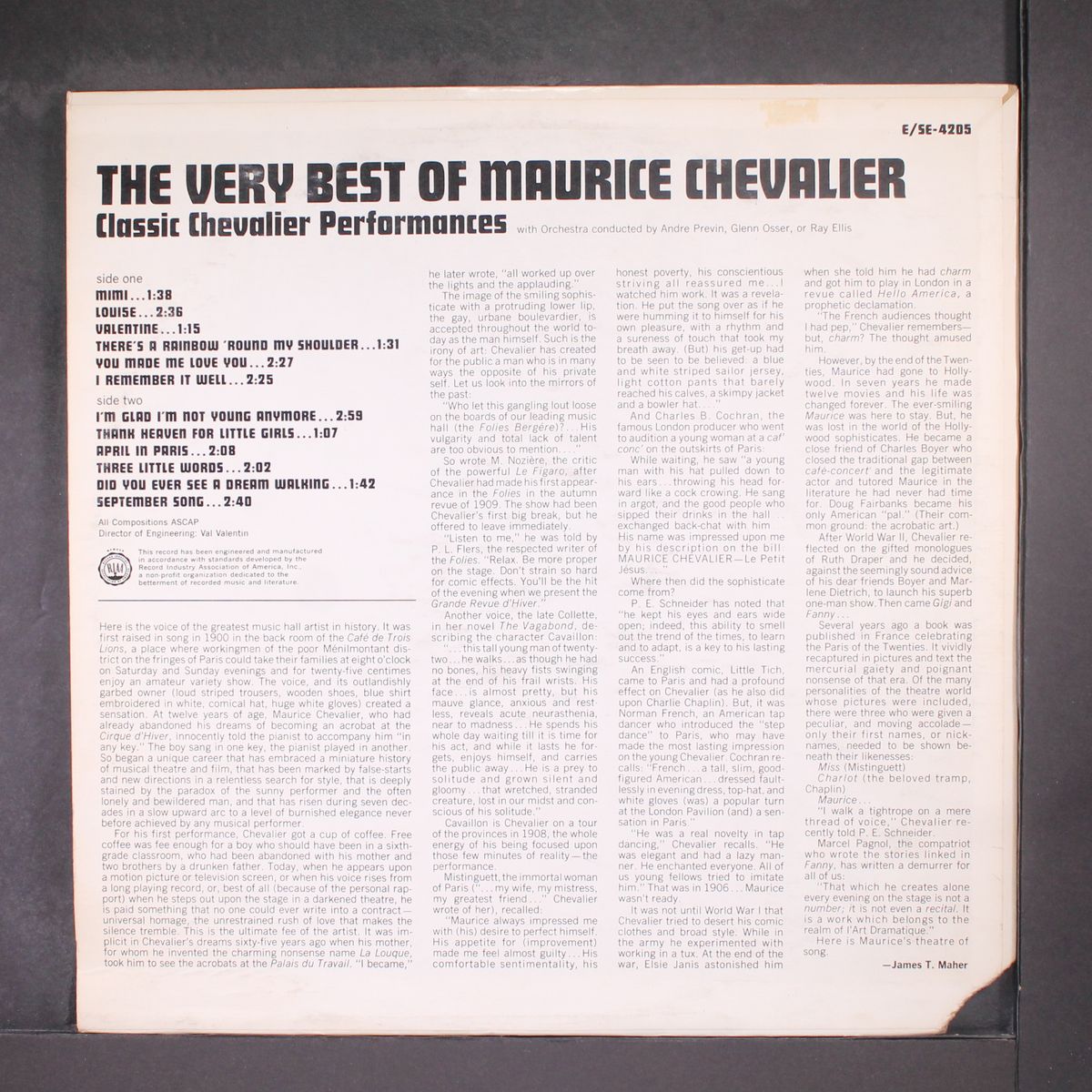 the very best of by MAURICE CHEVALIER