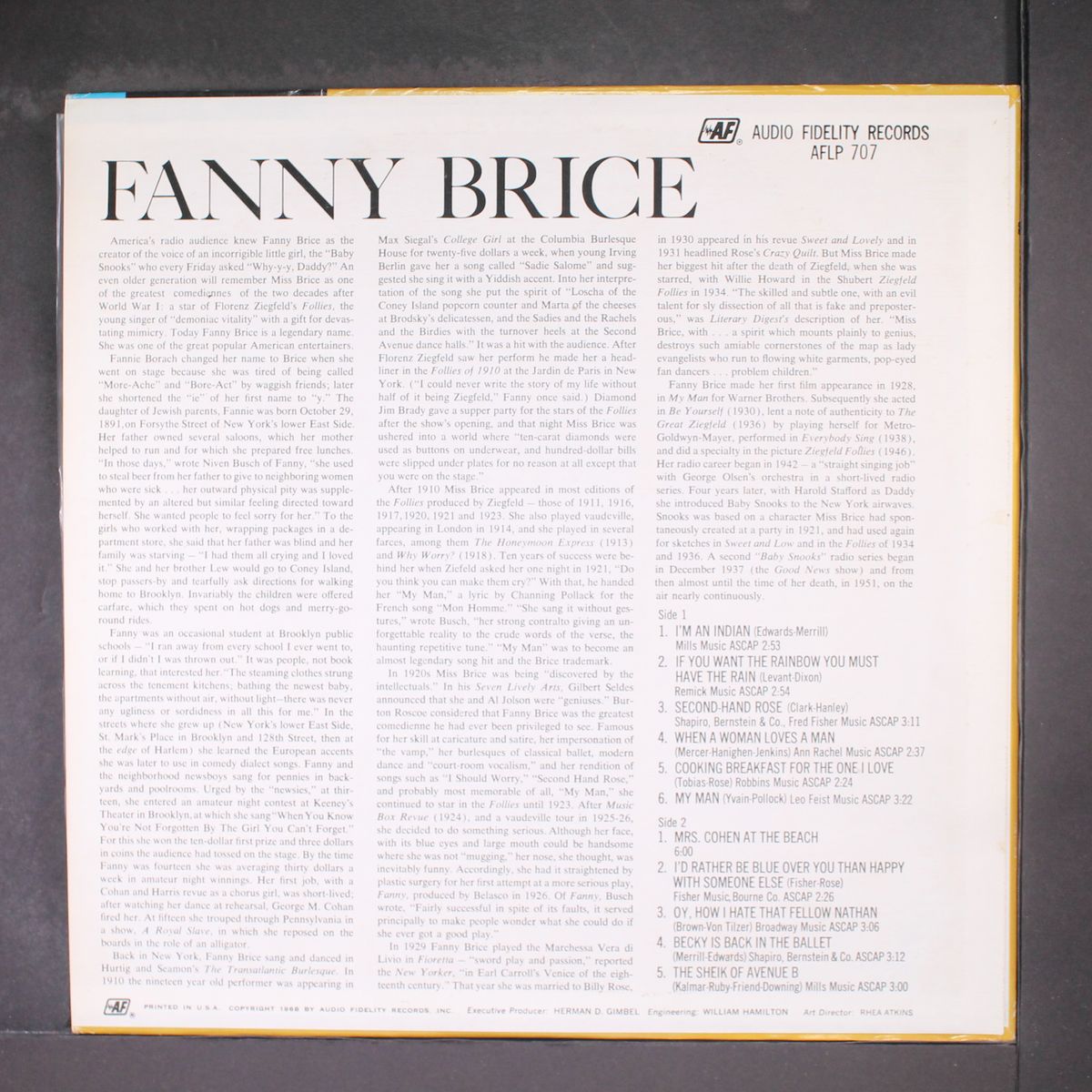 sings by FANNY BRICE