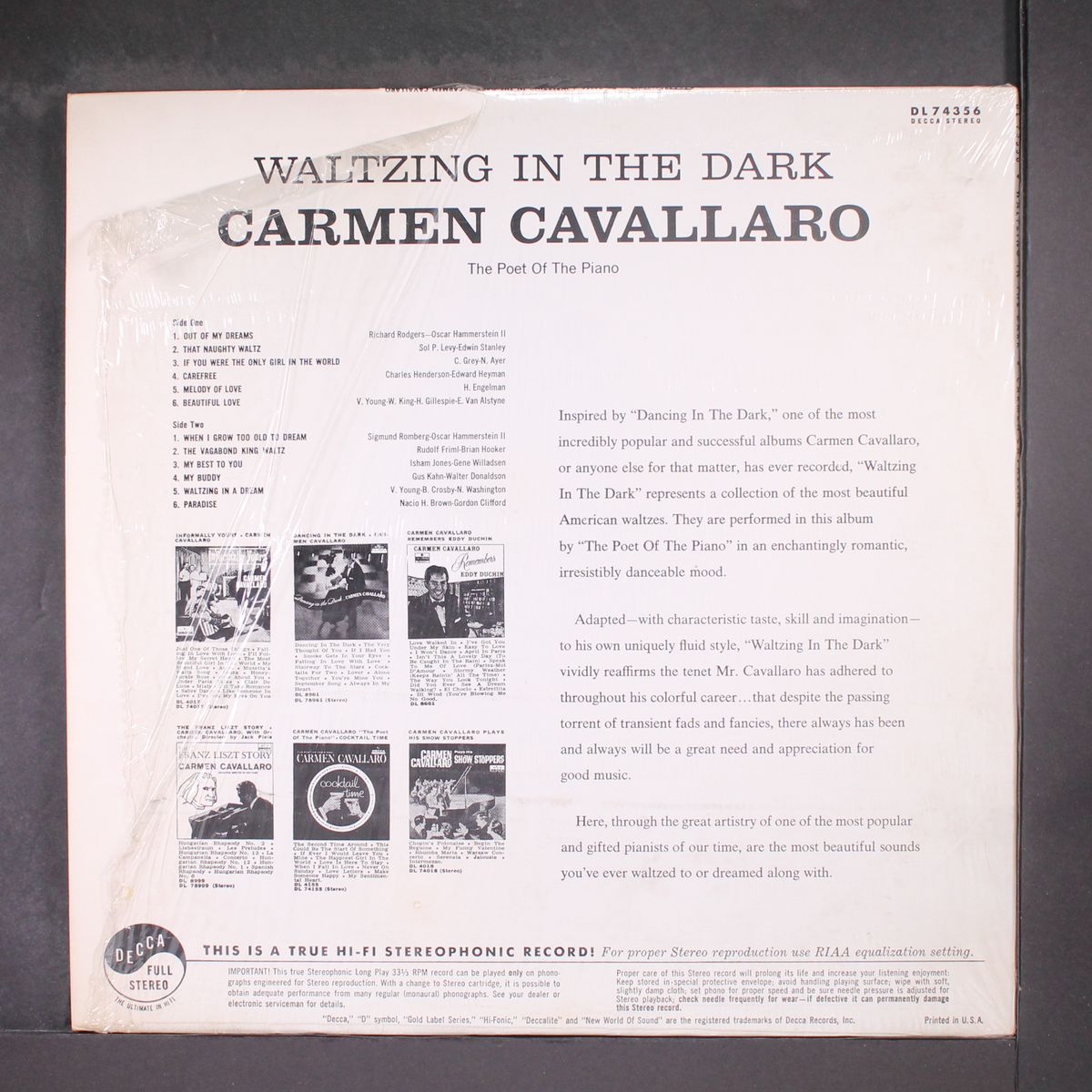 waltzing in the dark by CARMEN CAVALLARO