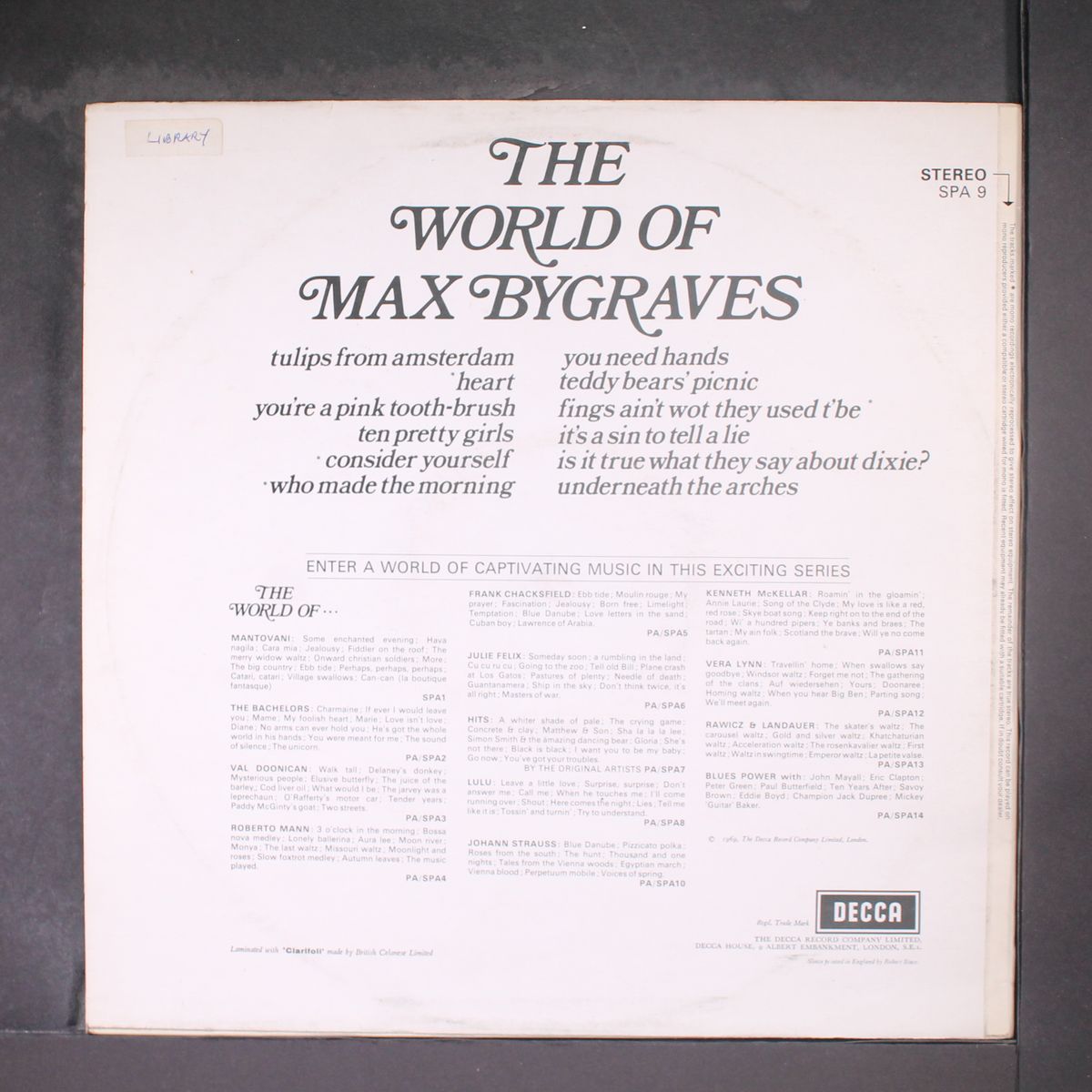 the world of by MAX BYGRAVES