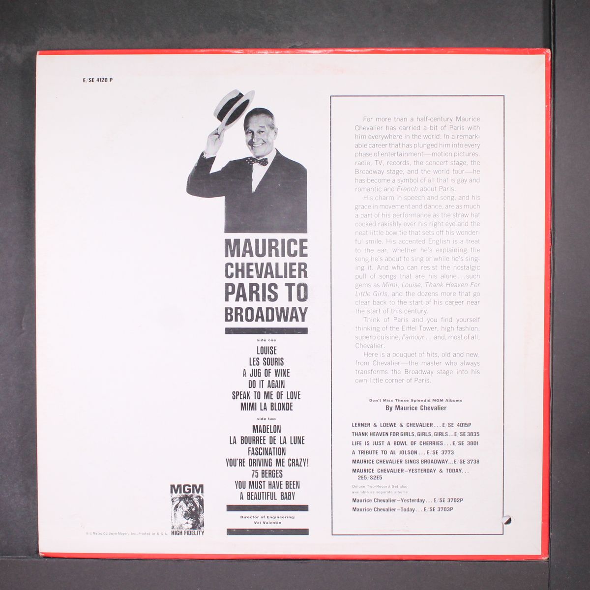 paris to broadway by MAURICE CHEVALIER