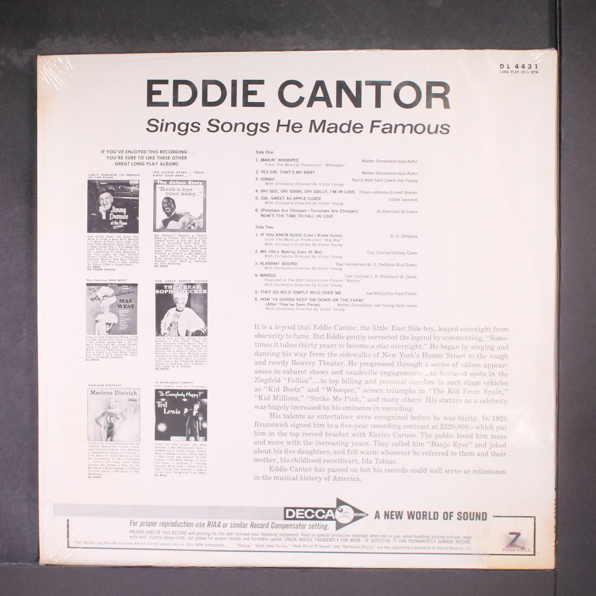 songs he made famous by EDDIE CANTOR