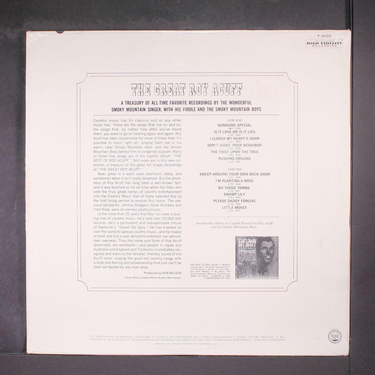 the great roy acuff by ROY ACUFF