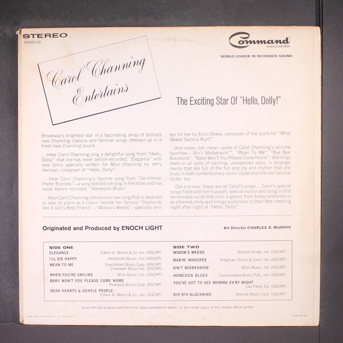 entertains by CAROL CHANNING