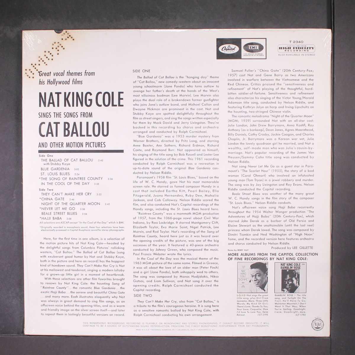 sings his songs from cat ballou by NAT KING COLE