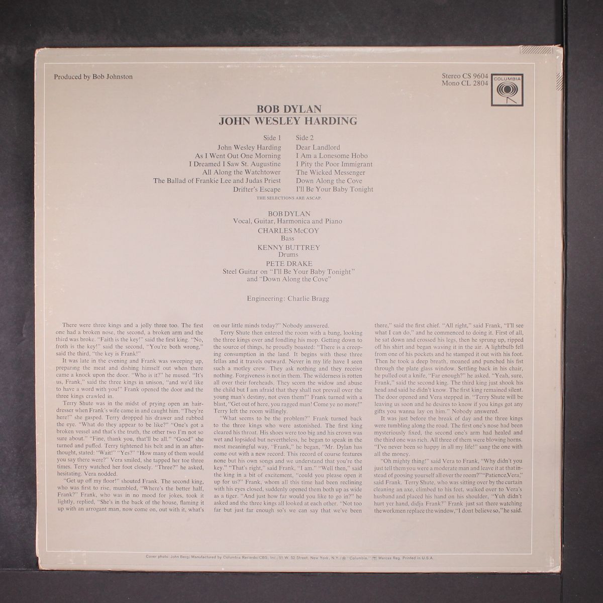 john wesley harding by BOB DYLAN