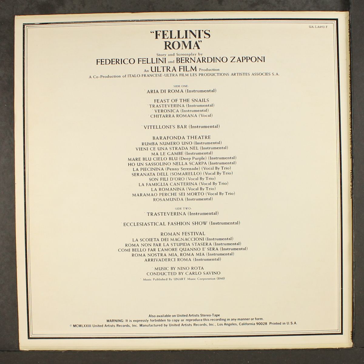 fellini's roma by SOUNDTRACK