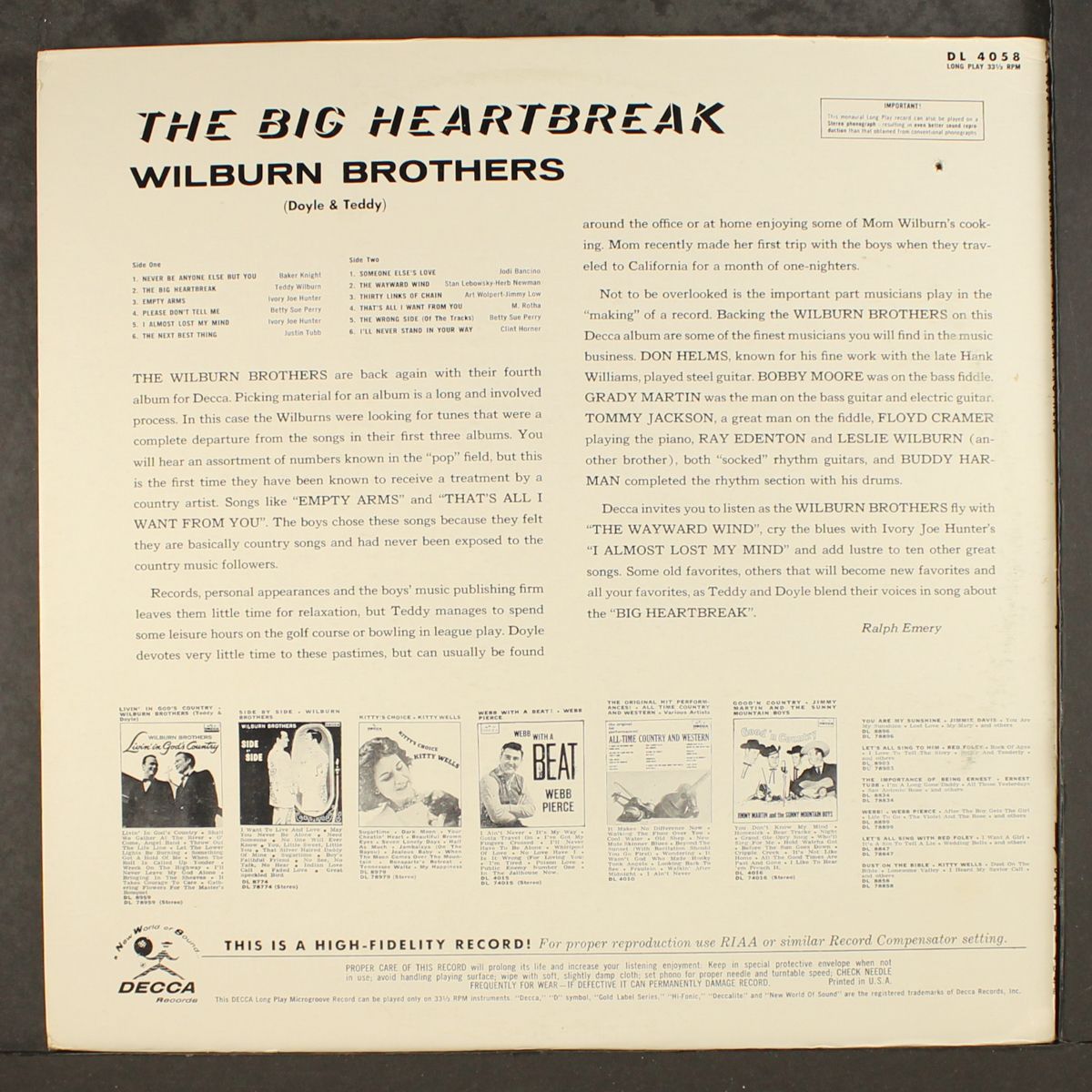 the big heartbreak by WILBURN BROTHERS