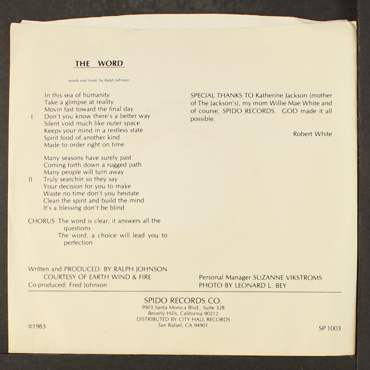 the word by ROBERT WHITE