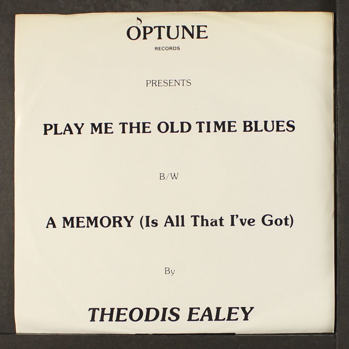 play the old time blues / a memory by THEODIS EALEY