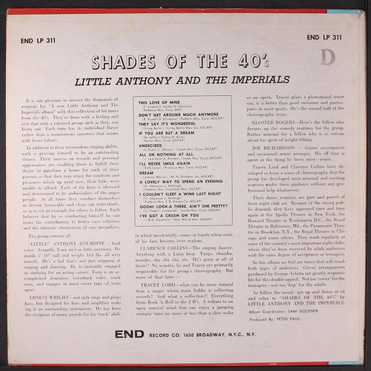 shades of the 40's by LITTLE ANTHONY & IMPERIALS