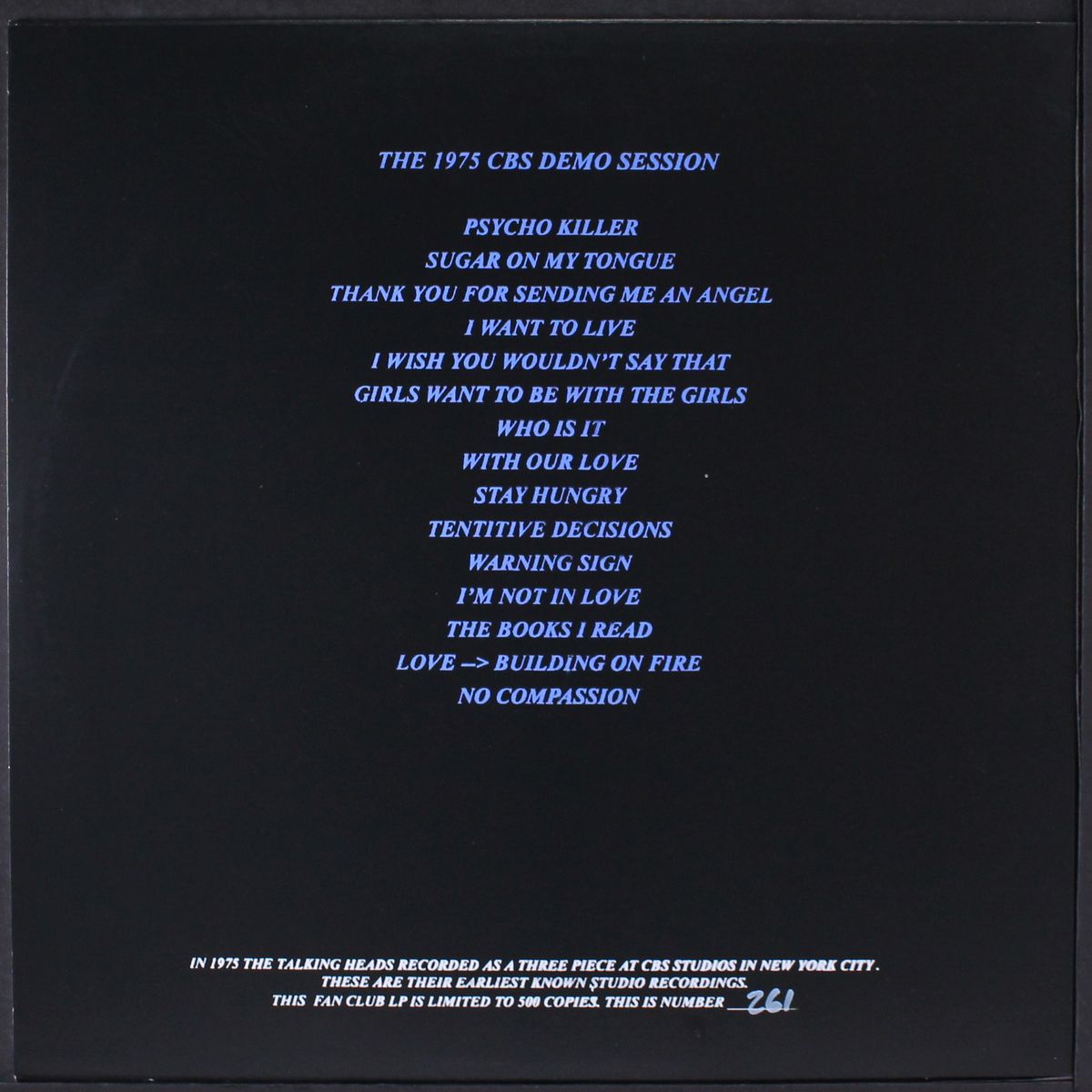 the 1975 cbs demo sessions by TALKING HEADS