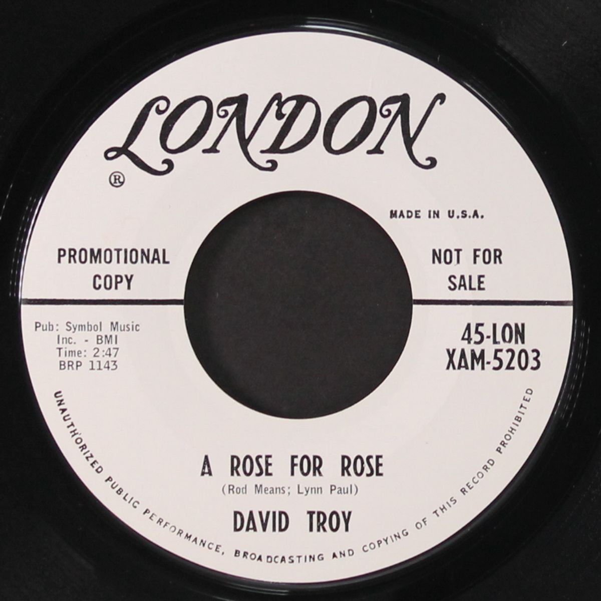 a rose for rose / my kind of music by DAVID TROY