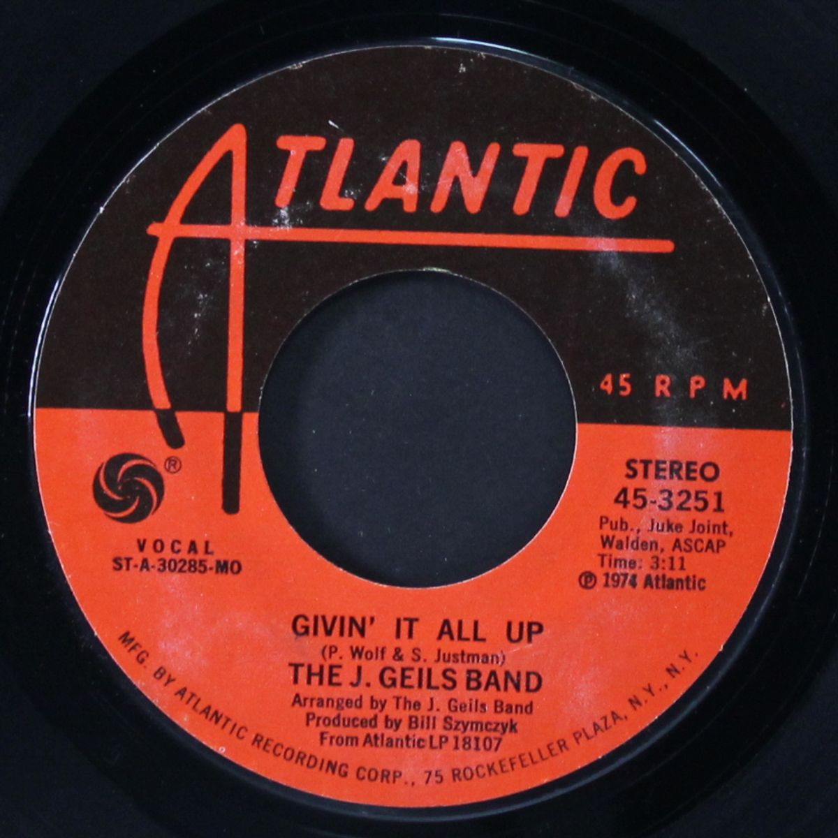 givin' it all up / gettin' out by J. GEILS BAND