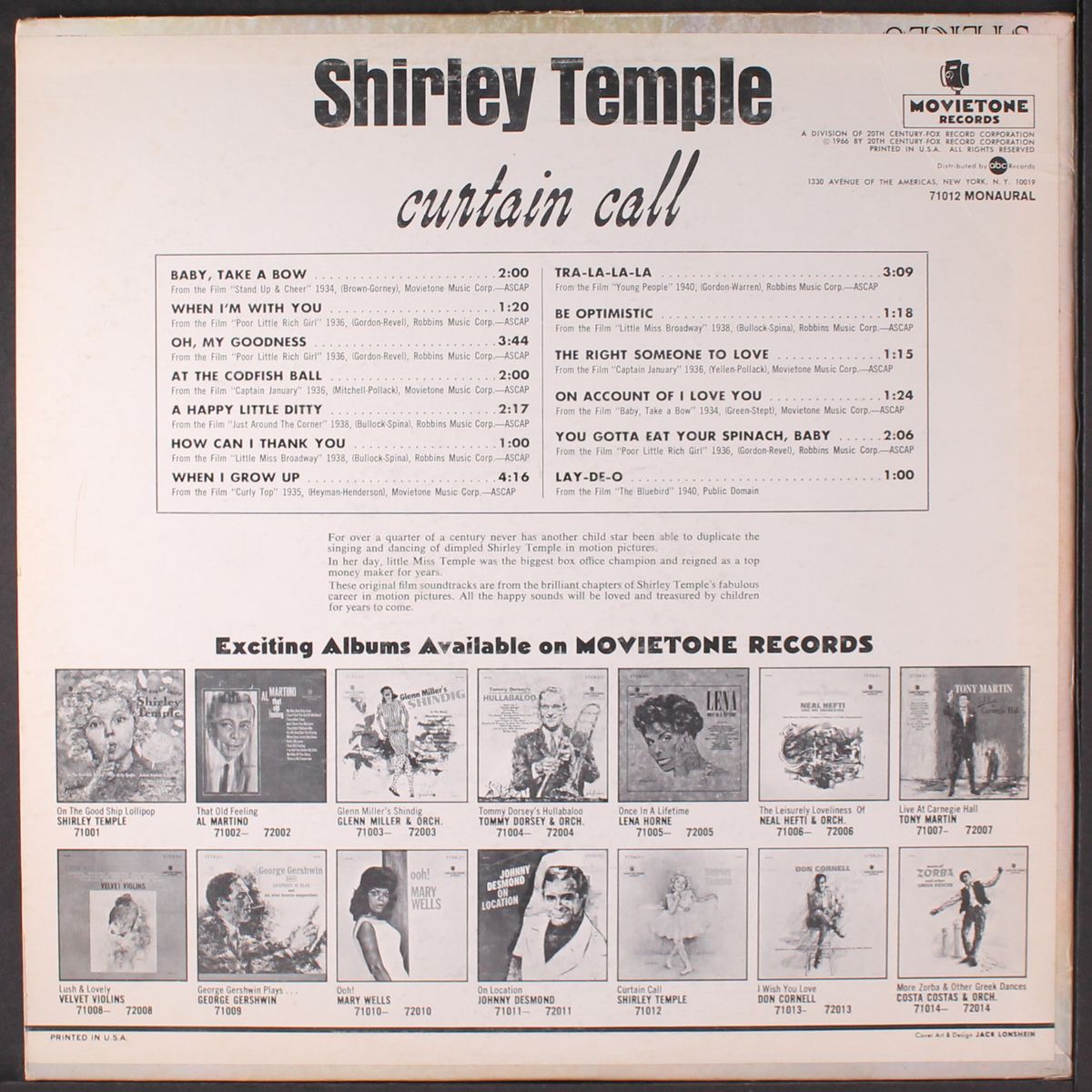 curtain call by SHIRLEY TEMPLE