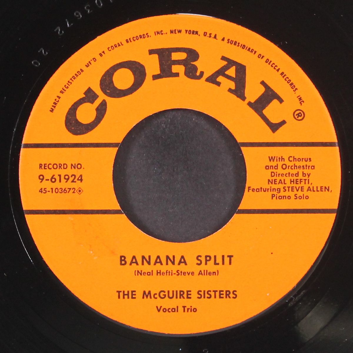 sugartime / banana split by MCGUIRE SISTERS
