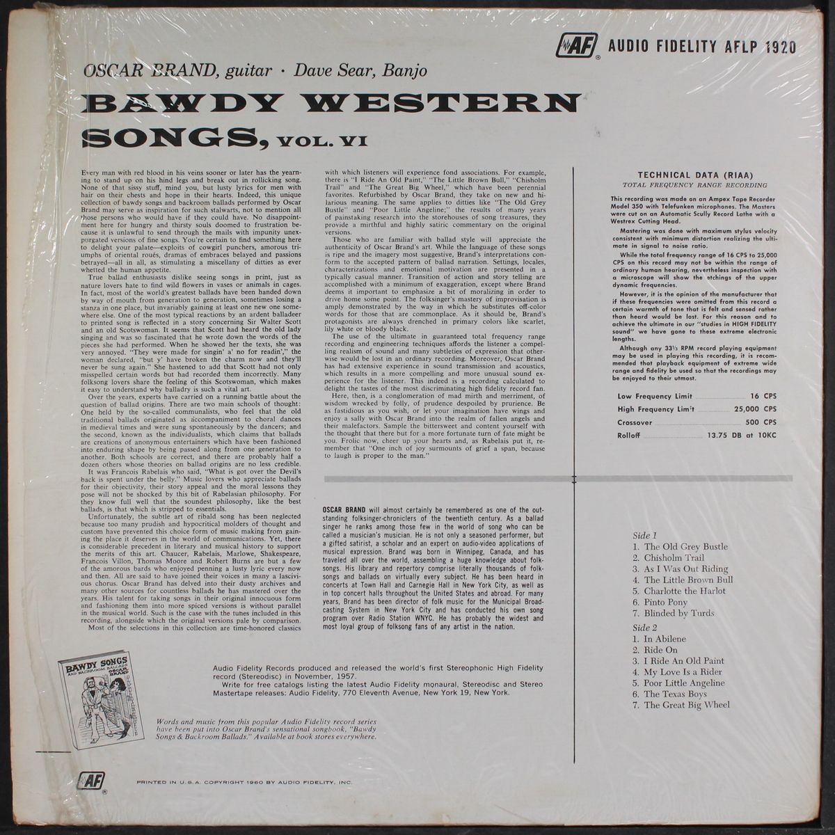 bawdy western songs, vol. 6 by OSCAR BRAND