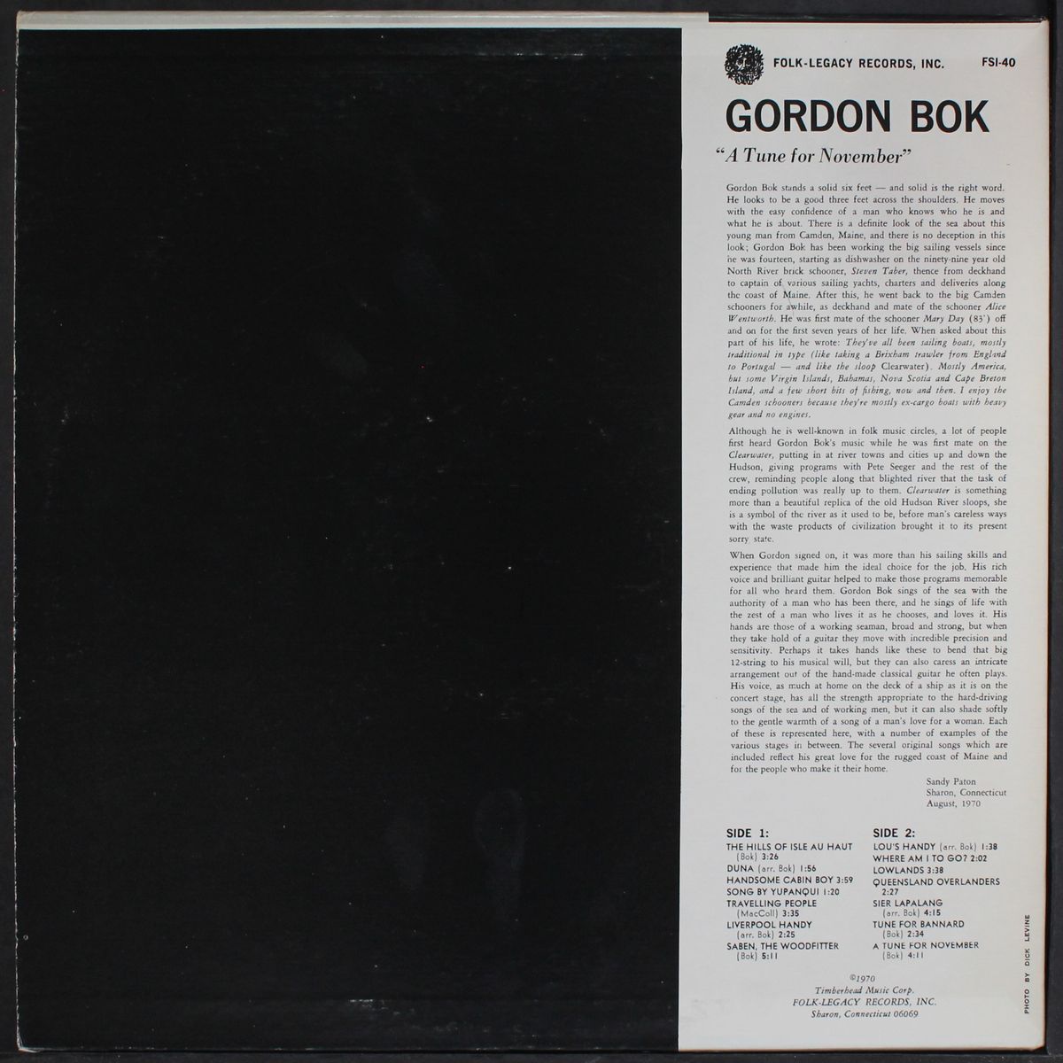 a tune for november by GORDON BOK