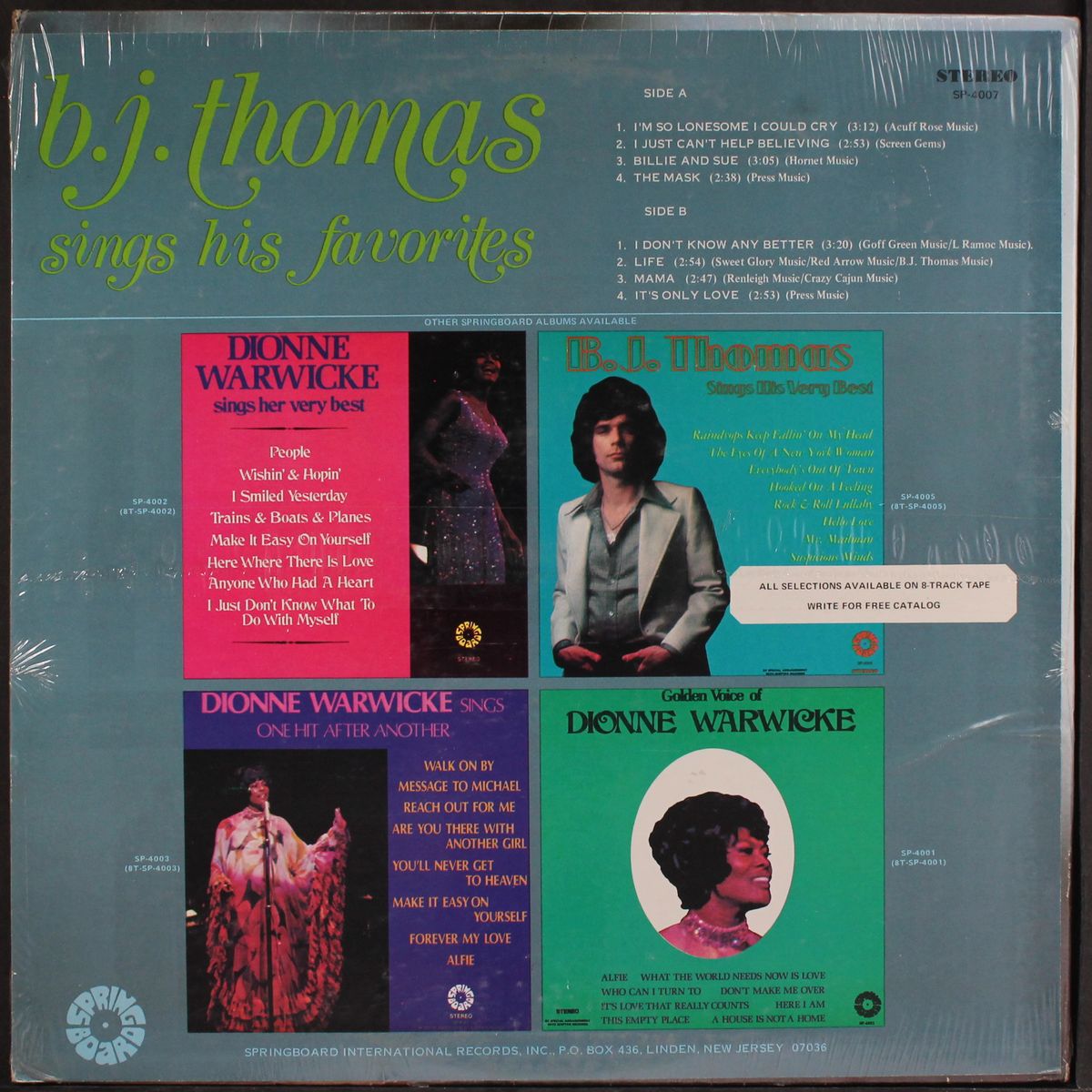 sings his favorites by B.J. THOMAS