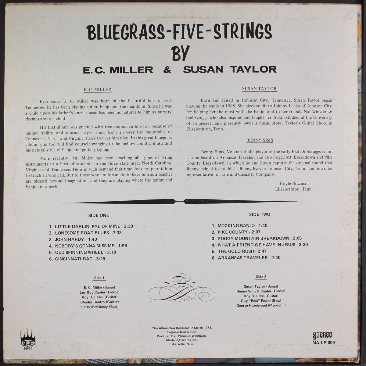 bluegrass five strings by E.C. MILLER & SUSAN TAYLOR
