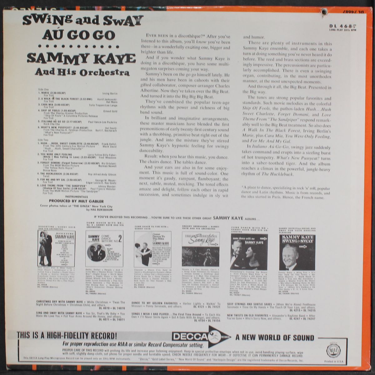 swing and sway au go go by SAMMY KAYE