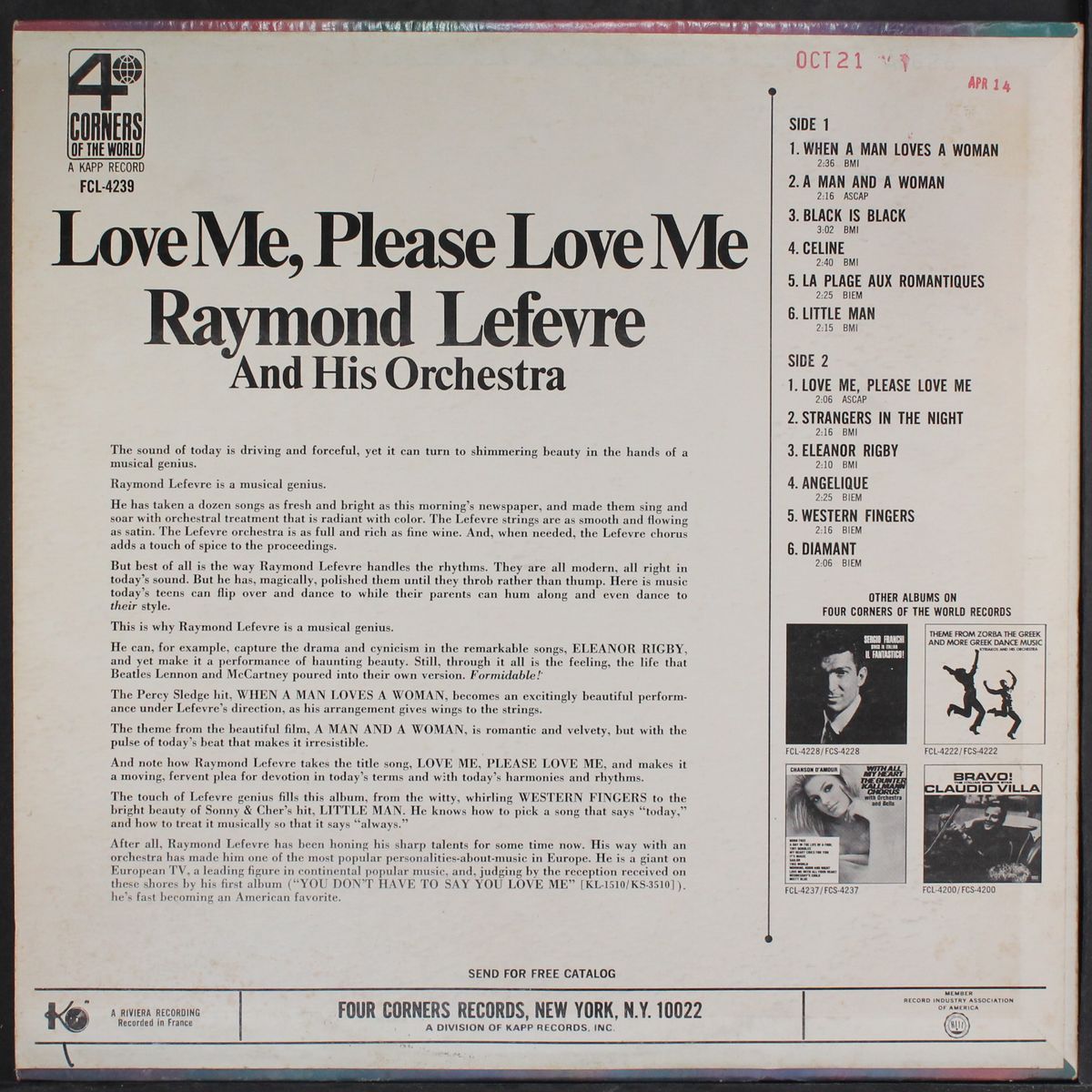 love me, please love me by RAYMOND LEFEVRE