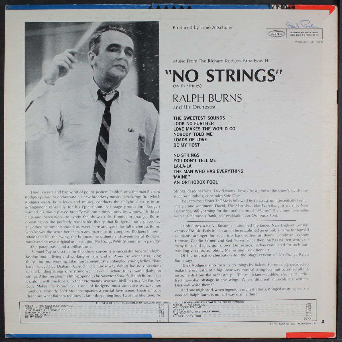 no strings by RALPH BURNS