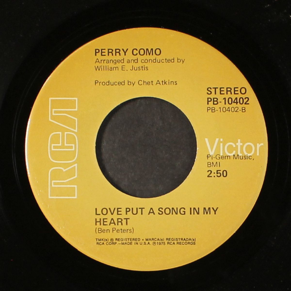 just out of reach / love put a song in my heart by PERRY COMO
