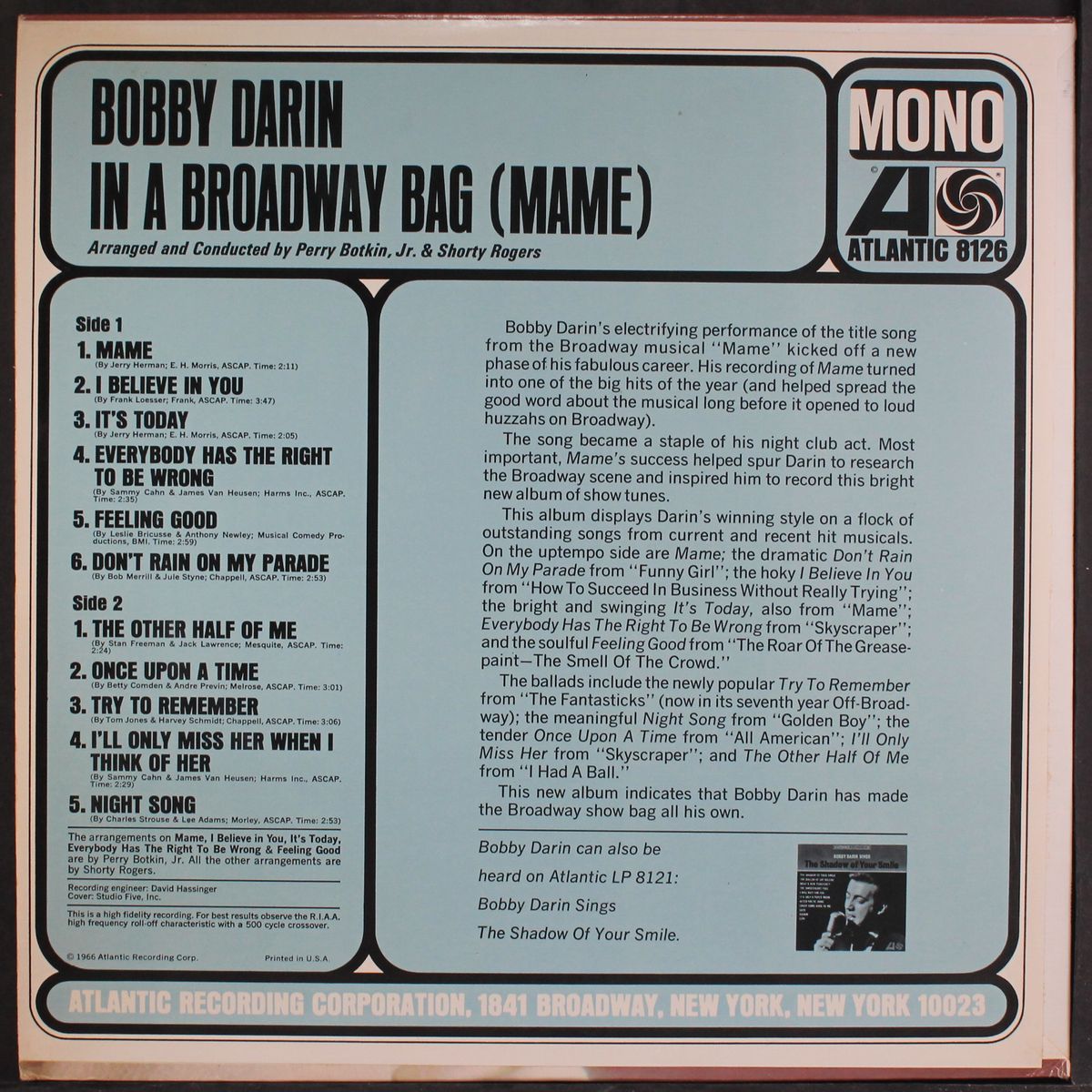 in a broadway bag by BOBBY DARIN