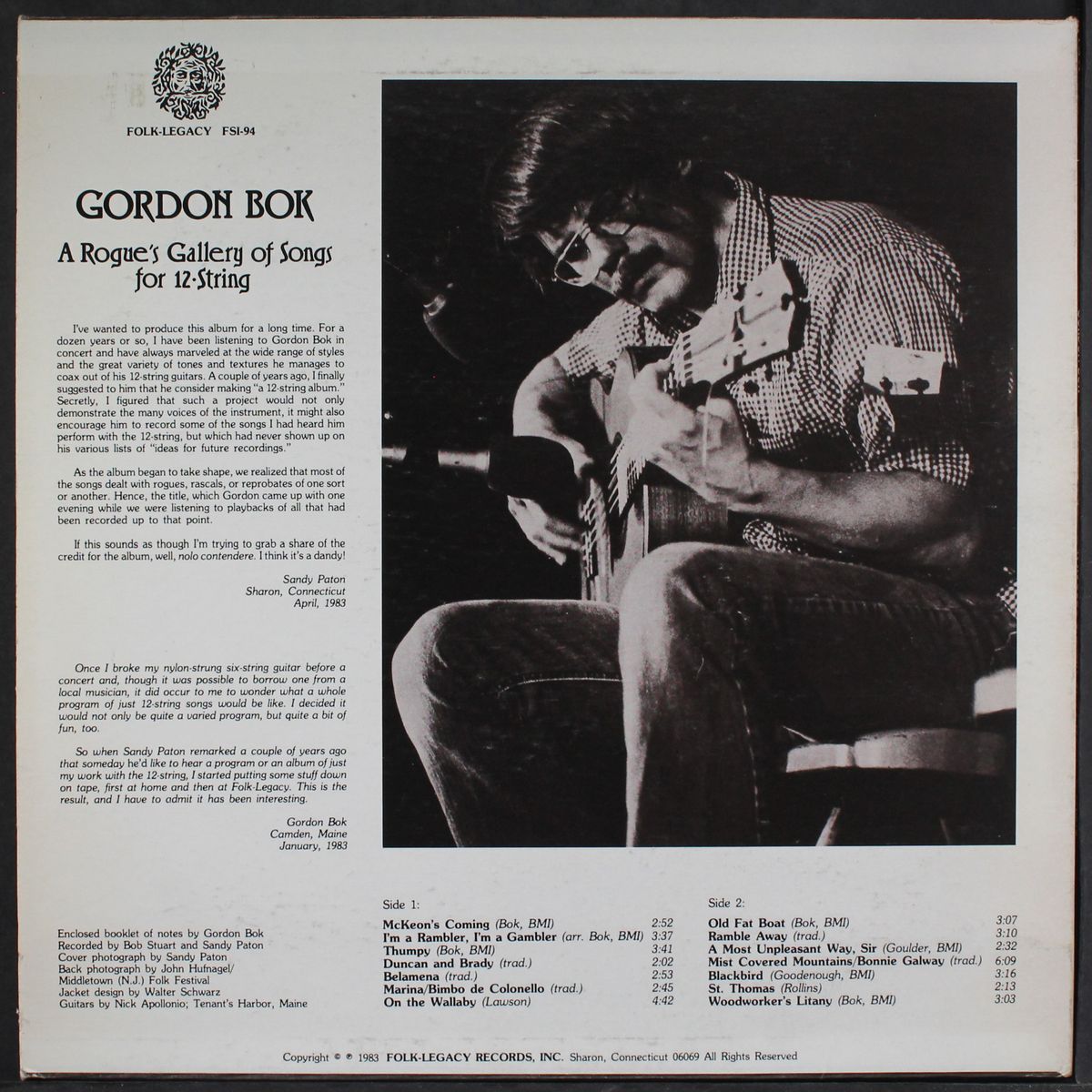 a rogue's gallery of songs for 12 string by GORDON BOK