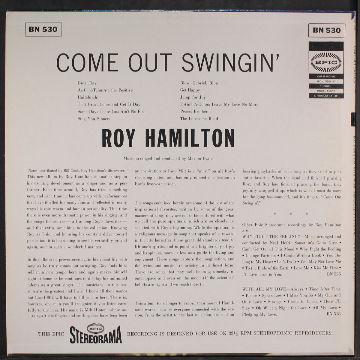 come out swingin' by ROY HAMILTON