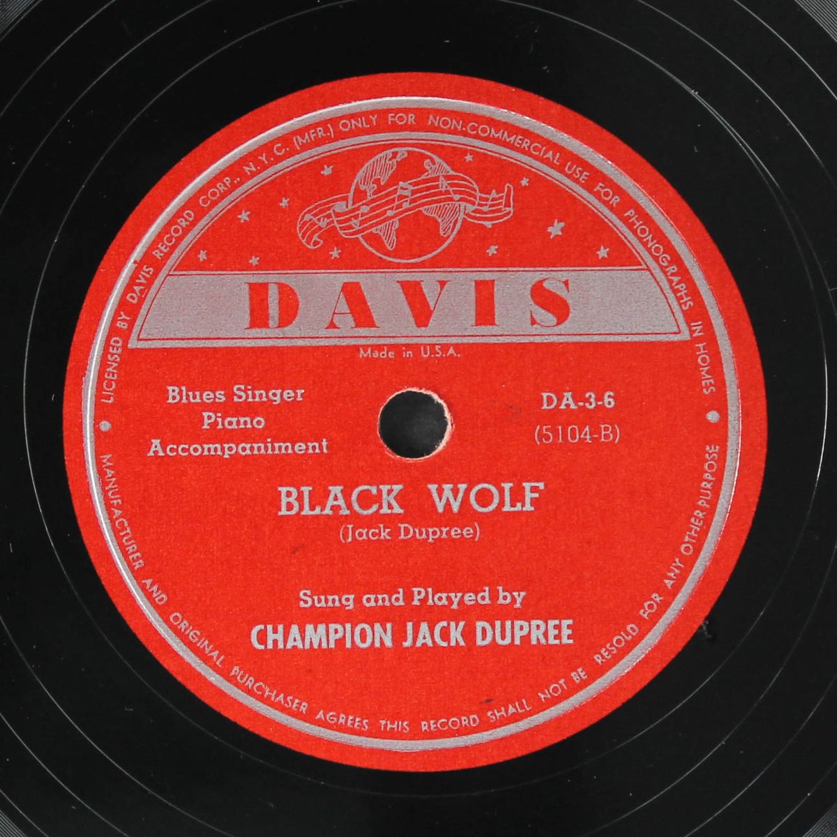 black wolf / lovers lane by CHAMPION JACK DUPREE
