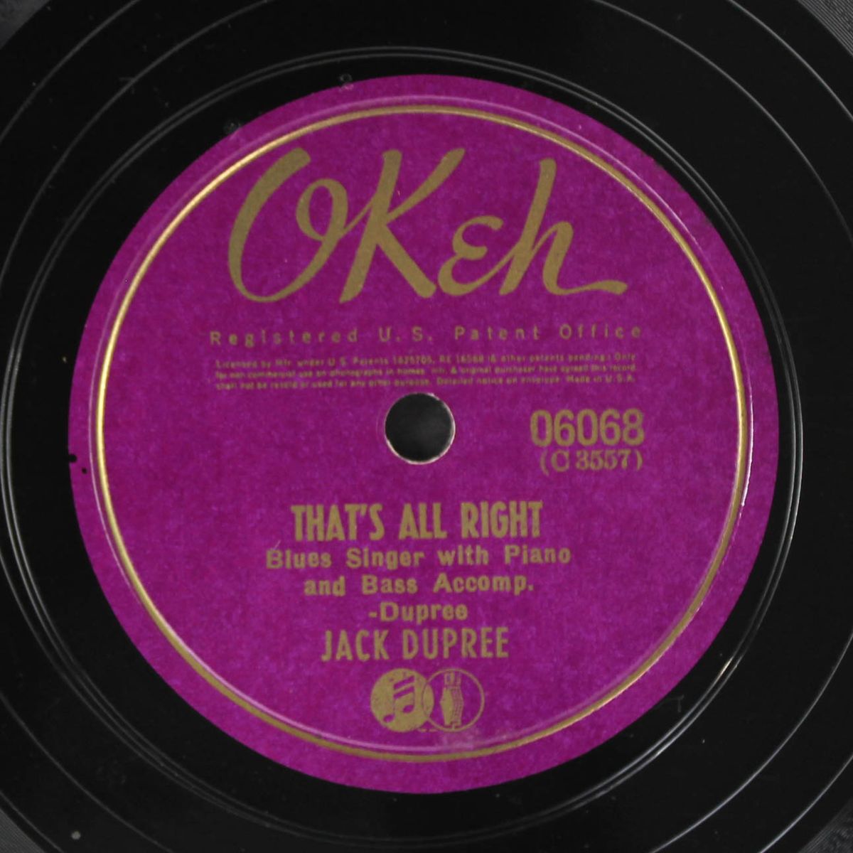 that's all right / my baby's gone by JACK DUPREE