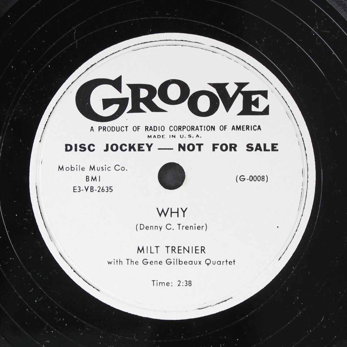 straighten up baby / why by MILT TRENIER