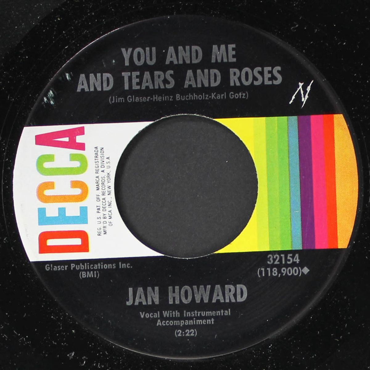 roll over and play dead / you and me and tears and roses by JAN HOWARD