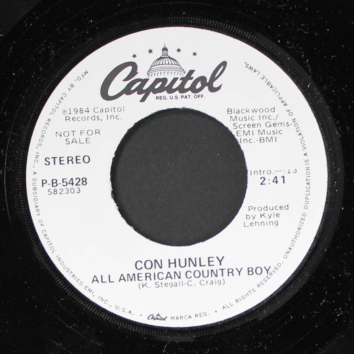 all american country boy / same by CON HUNLEY