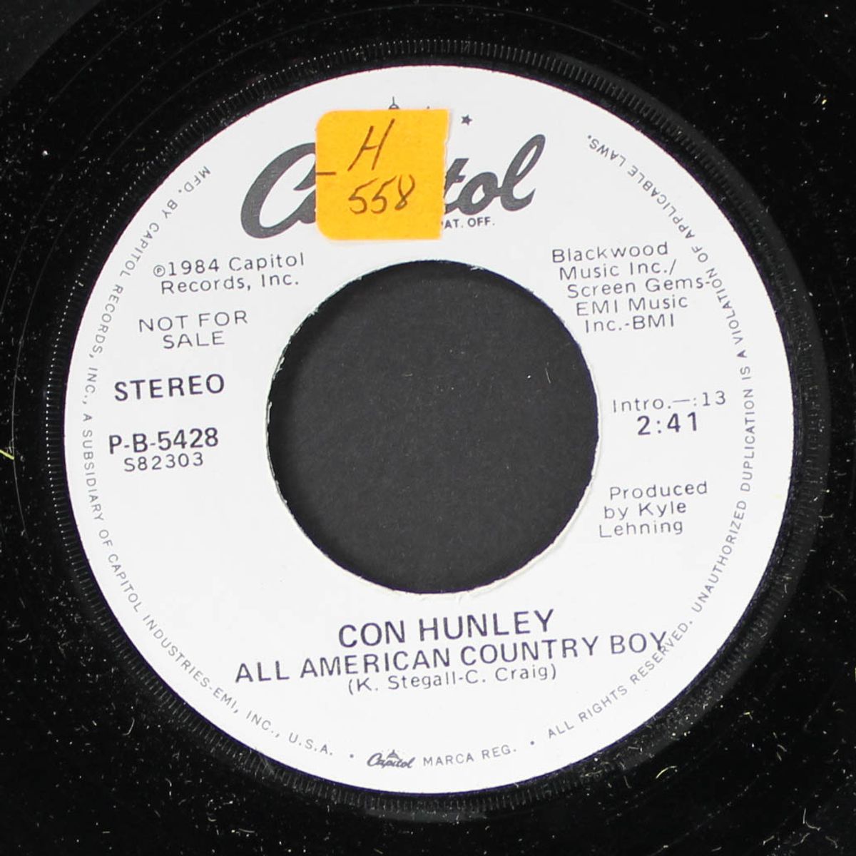 all american country boy / same by CON HUNLEY