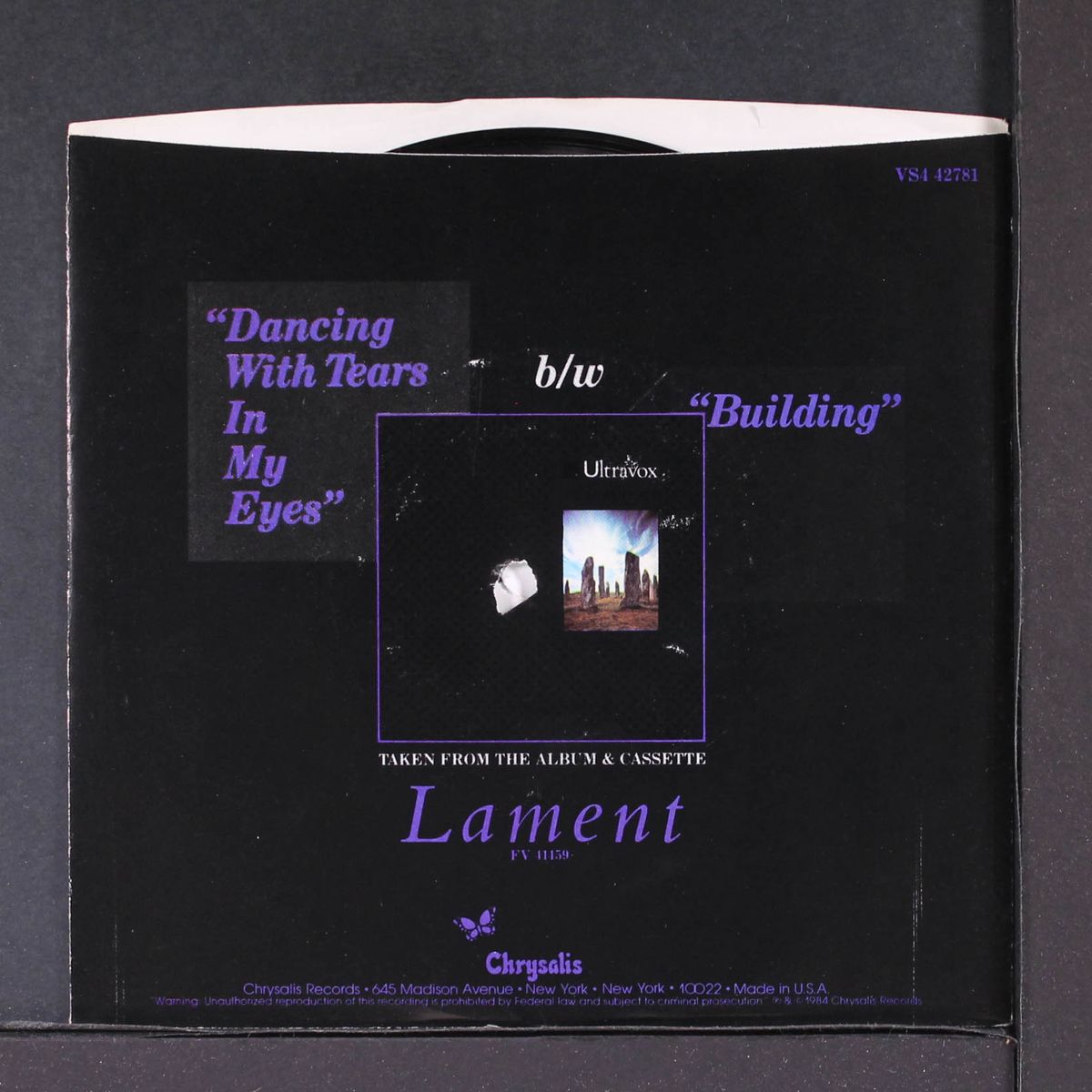 dancing with tears in my eyes / same by ULTRAVOX