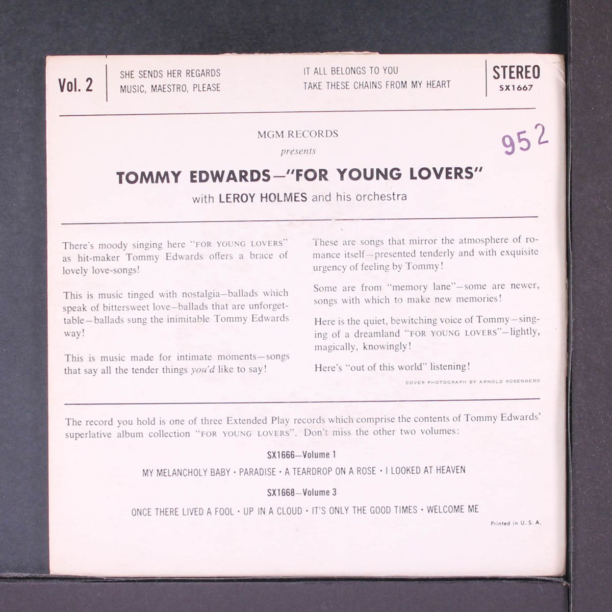 for young lovers vol. 2 by TOMMY EDWARDS