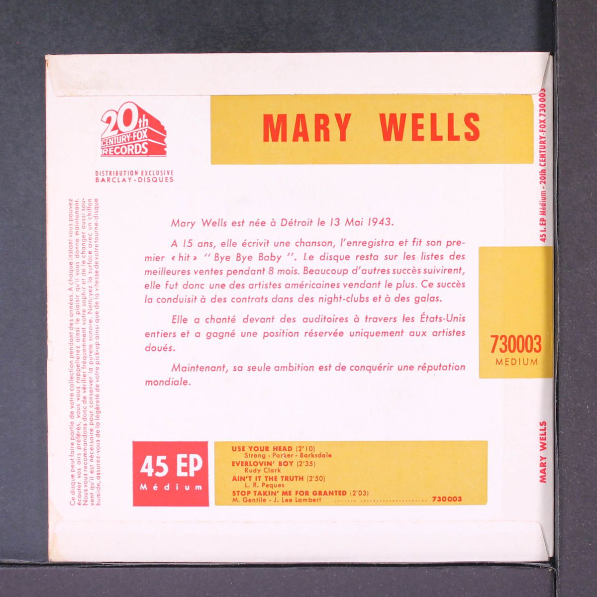 use your head by MARY WELLS
