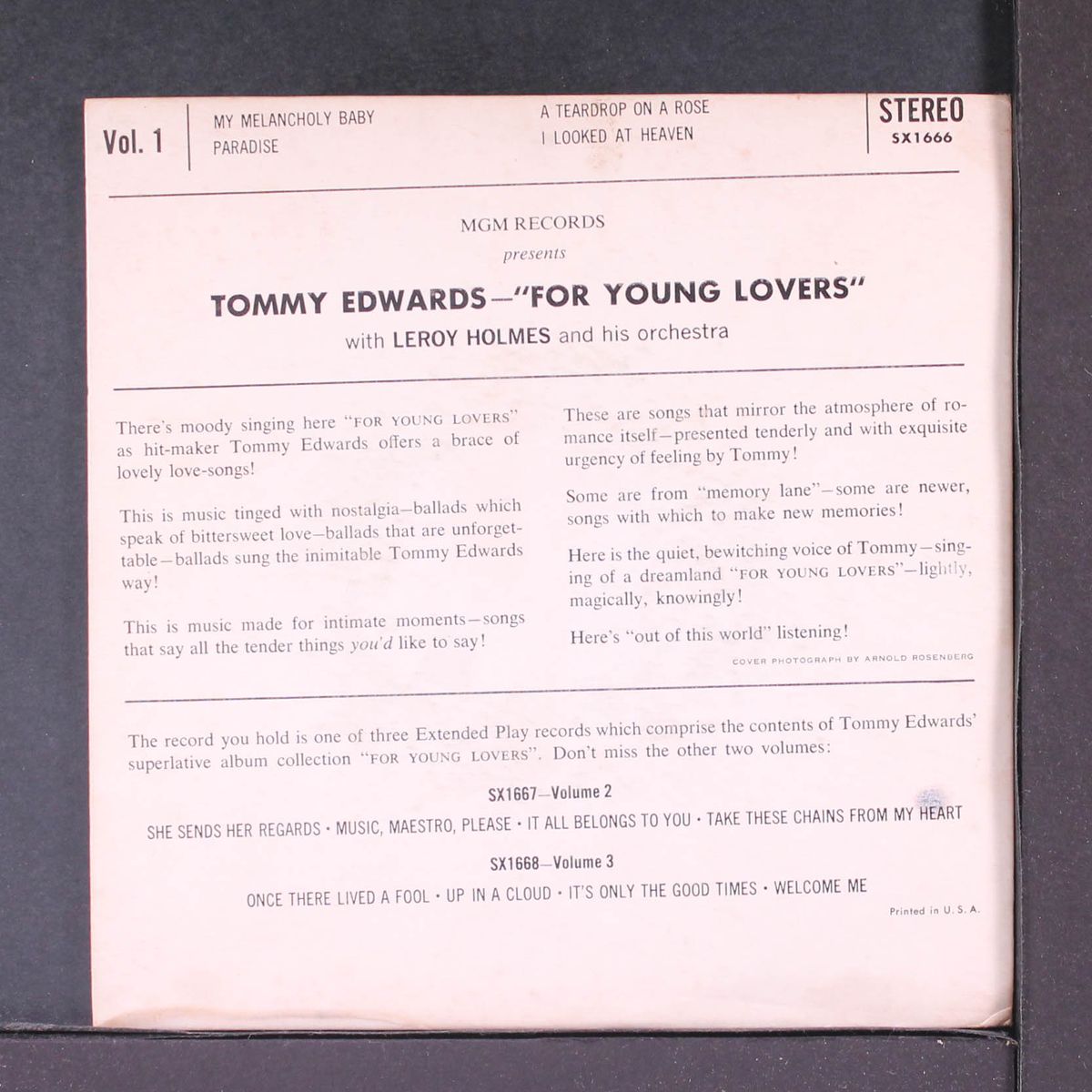 for young lovers vol. 1 by TOMMY EDWARDS