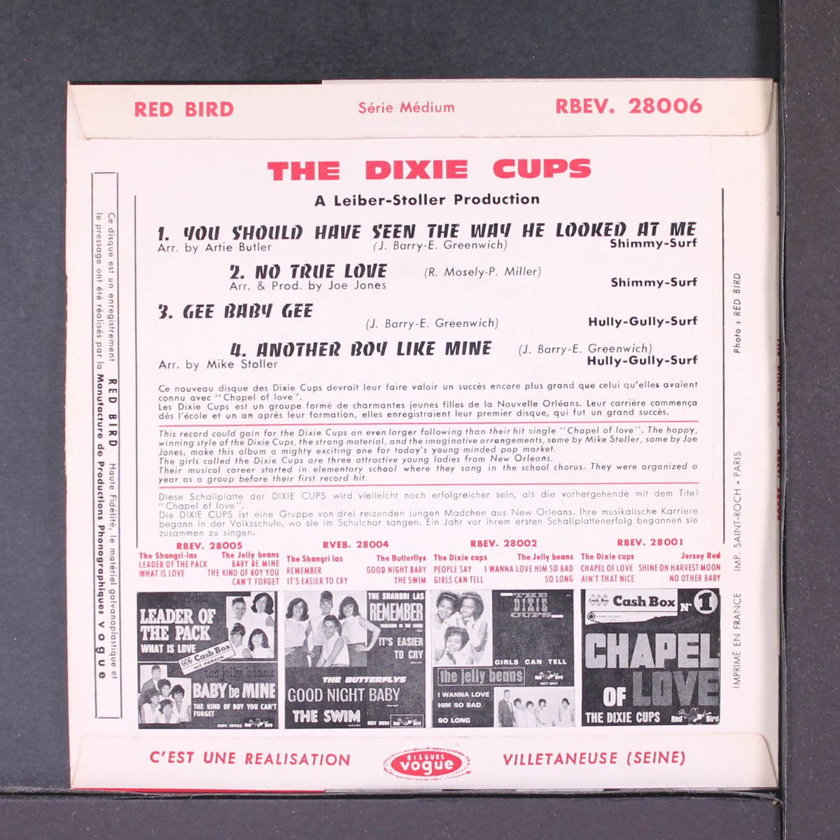 you should have seen the way he looked at me by DIXIE CUPS