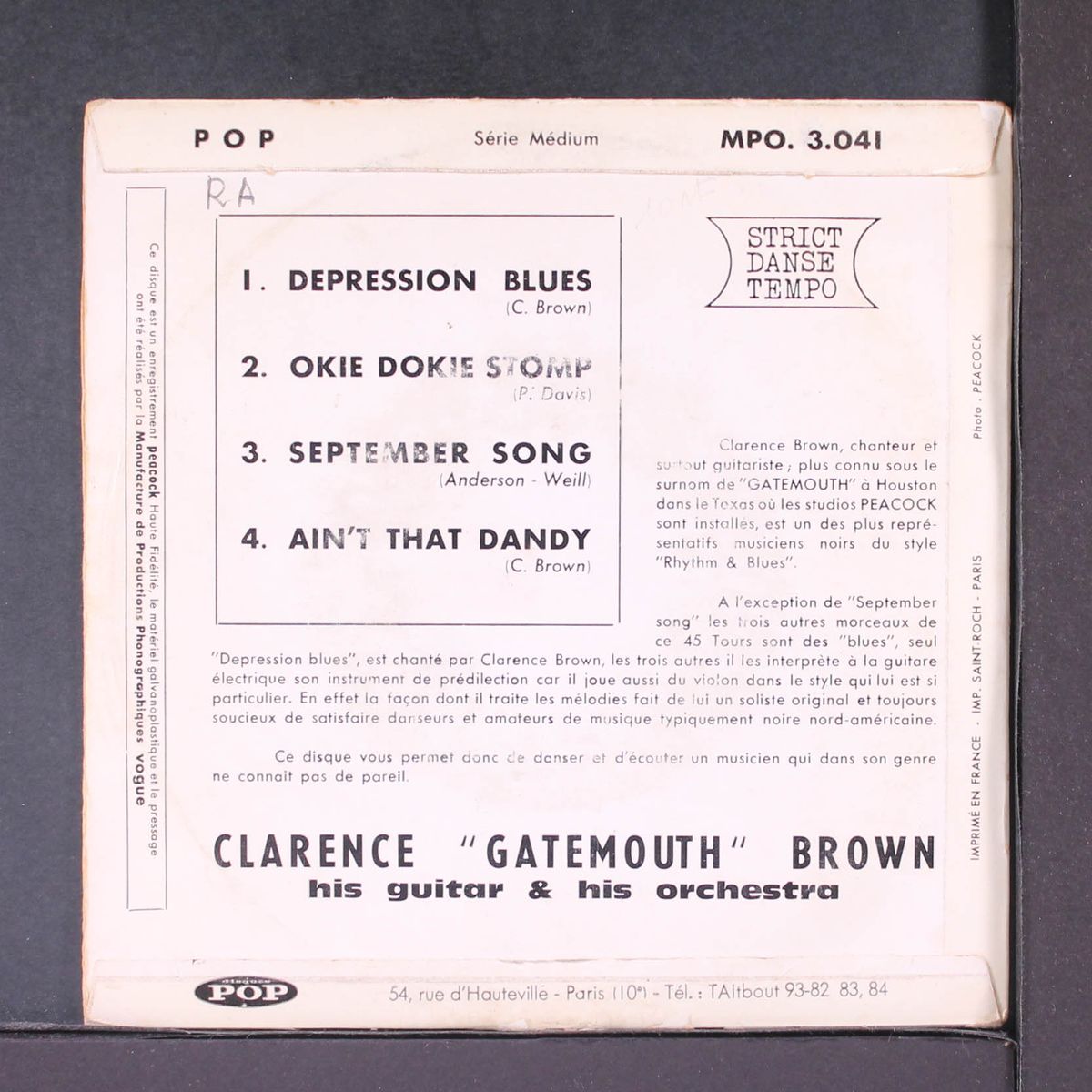 depression blues + 3 by CLARENCE 'GATEMOUTH' BROWN