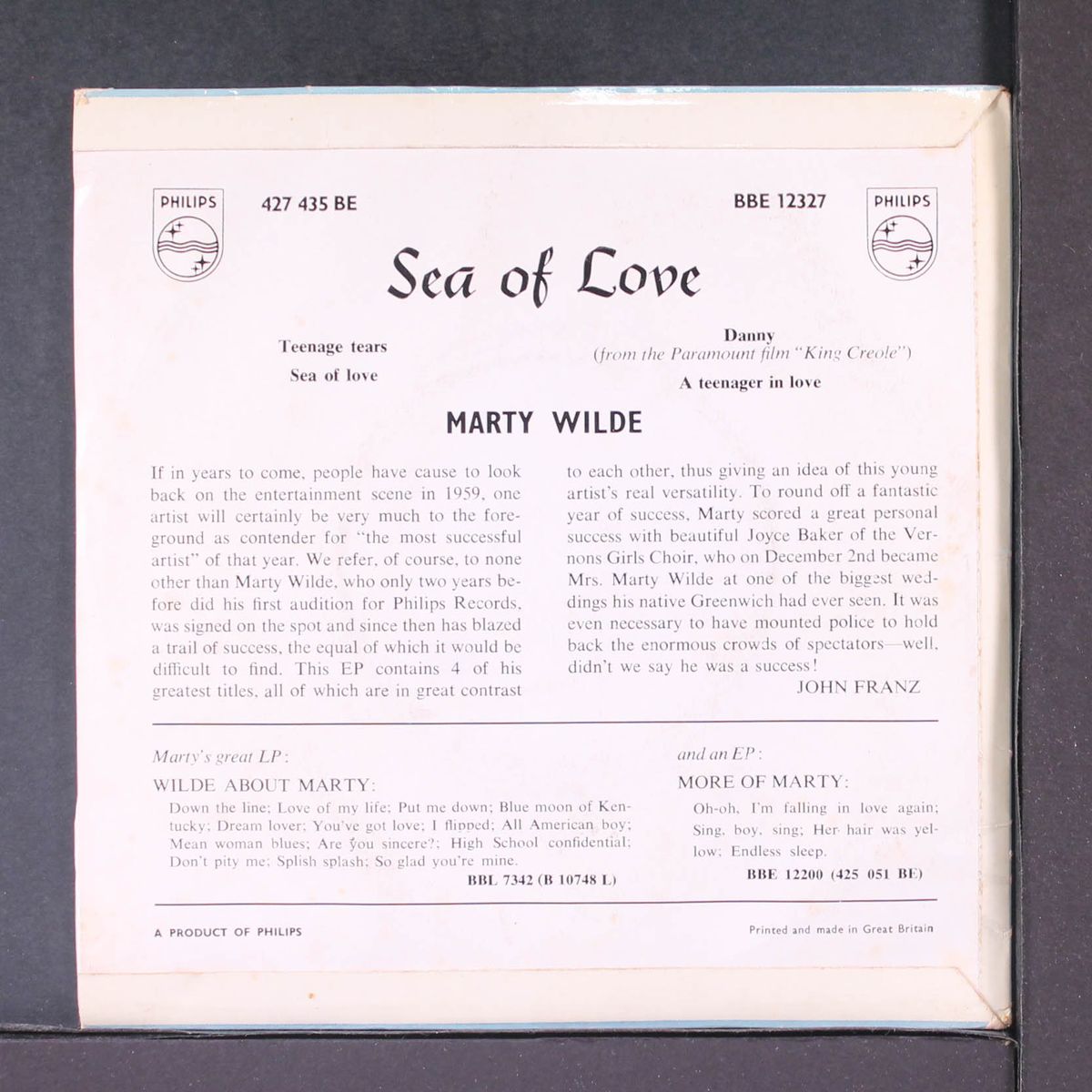 sea of love by MARTY WILDE