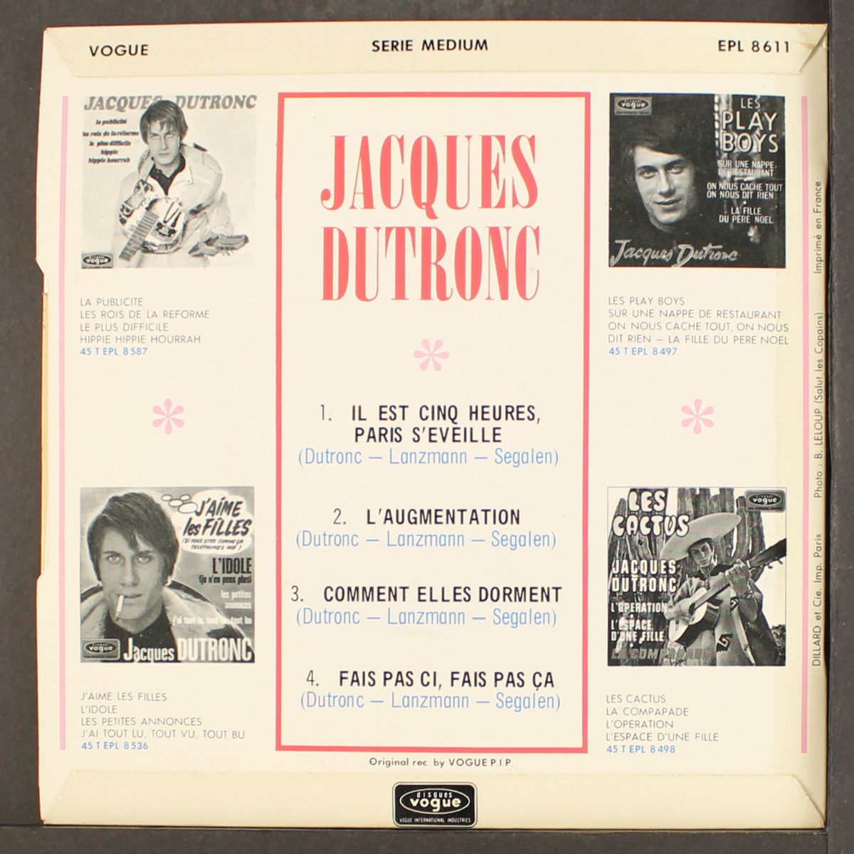 il est cinq heures, paris s'eveille + 3 by JACQUES DUTRONC