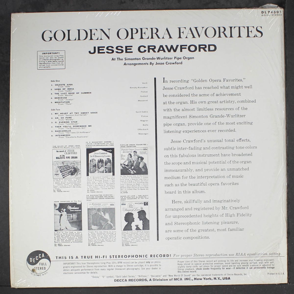golden opera favorites by JESSE CRAWFORD