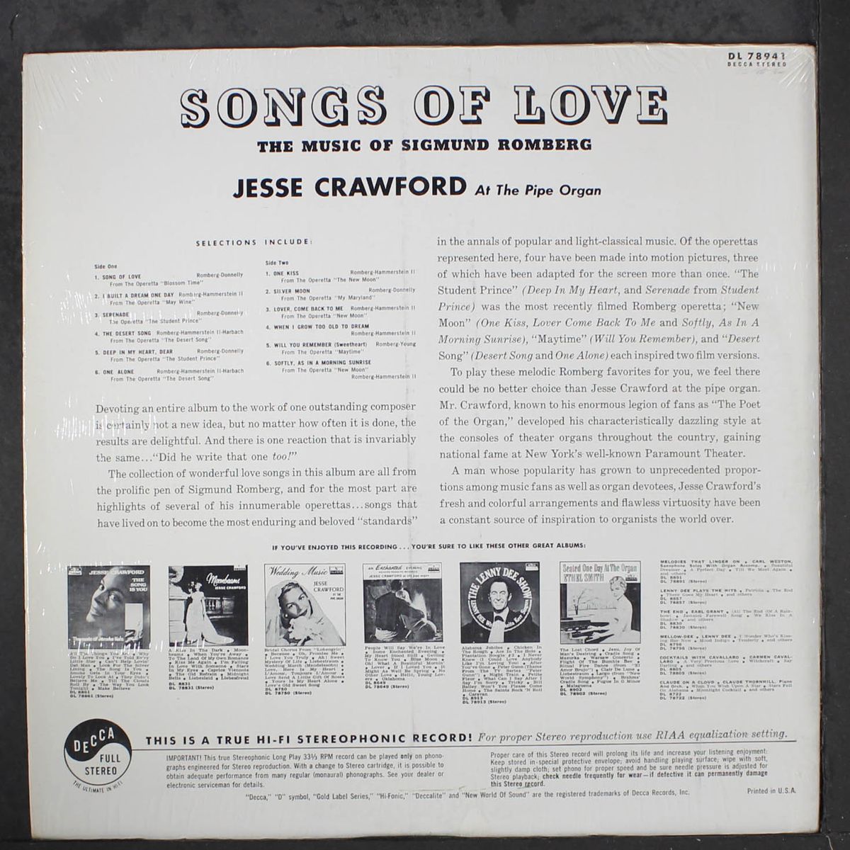 songs of love by JESSE CRAWFORD