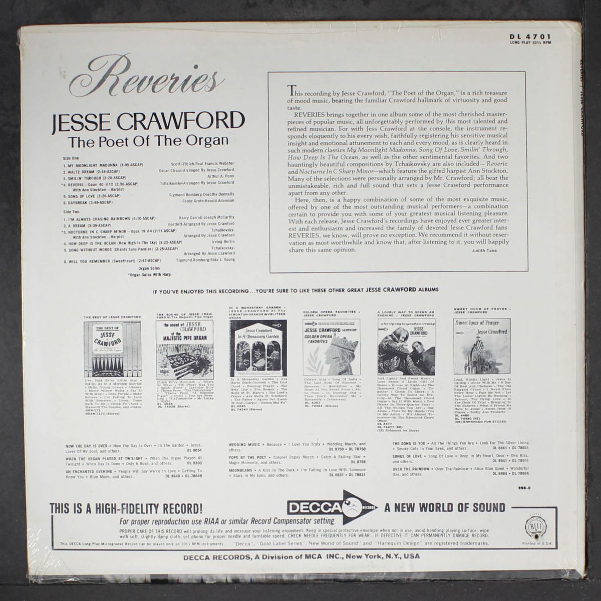 reveries by JESSE CRAWFORD